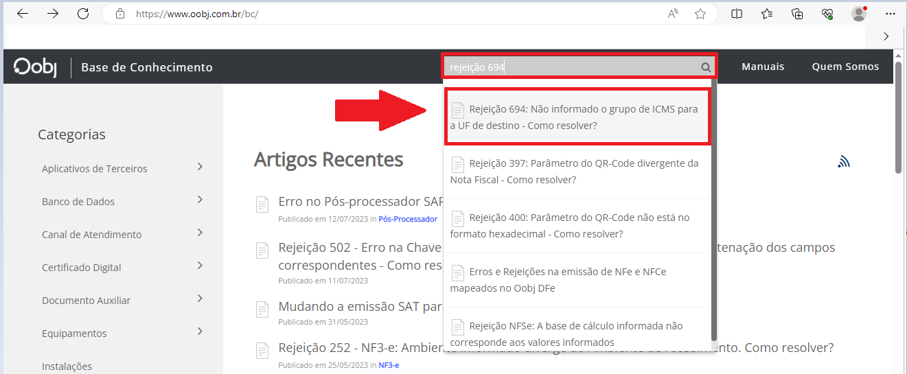 consulta rejeicao 0013