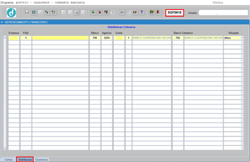 MAPEAMENTO FINANCEIRO - SGF0013